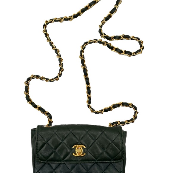 ✨$3150✨ Chanel Vintage Extra Mini Forest Green Flap Bag - Picture 4 of 10